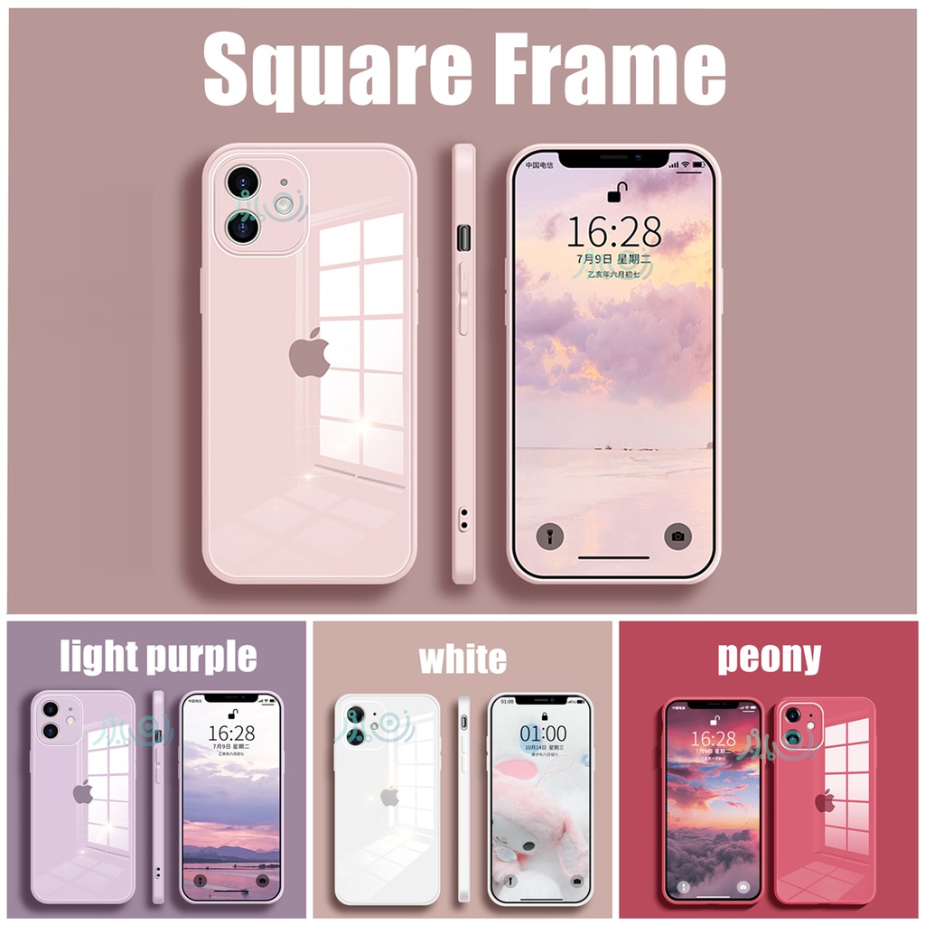 (Moldura Quadrada) Capa De Silicone Para Iphone 11 / 12 Pro Max / X / Xs Max / Xr / 6 / 6s + / 7 / 8 Plus / Se 2020