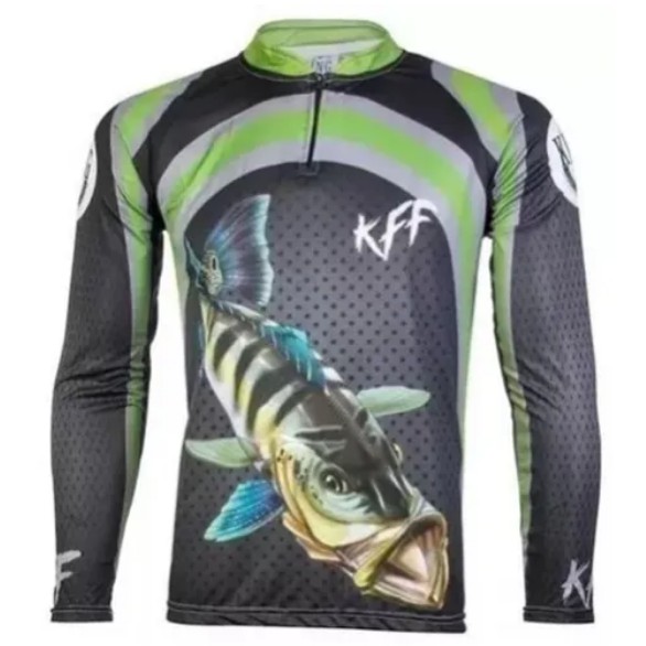 Camisa TAMANHO: 12 ANOS SEM ZIPER camiseta INFANTIL de Pesca King Brasil Com Proteção UV60 - KFF10 - Tamanho 12 anos