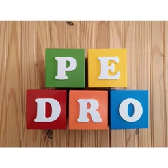 Cubo Personalizado Letras Nome MDF 10x10cm 1pç