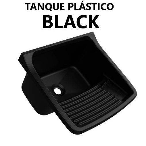 Tanque de Lavar Roupas Plástico 22 litros Preto Lavanderia Astra