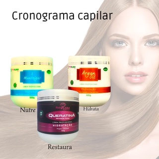 Kit Cronograma capilar hidratação Nutrição reconstrução