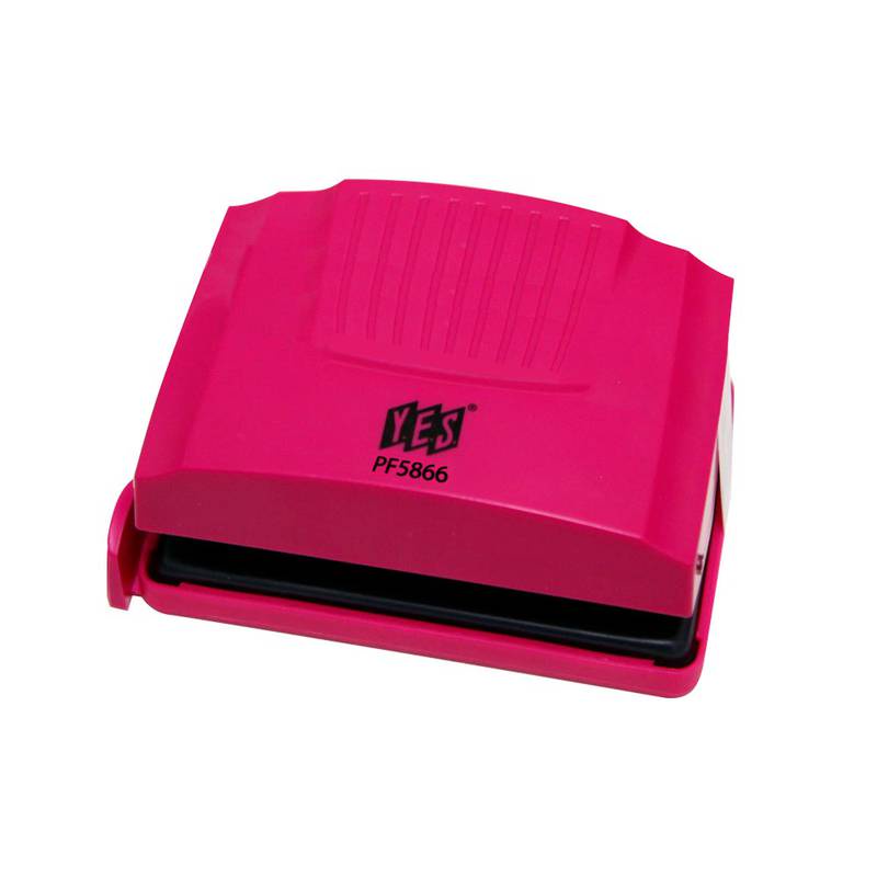 Perfurador Yes Cores Pink, Branco E Verde - 20 Folhas