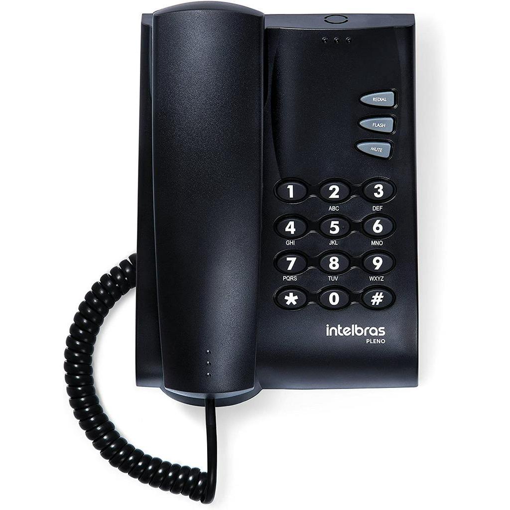 Telefone Fixo Com Fio Intelbras Pleno – de Mesa ou Parede - Trabalho Casa Escritorio Brasil