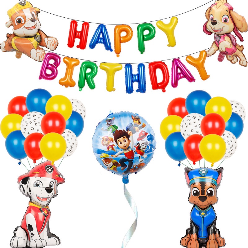 Paw Patrol Foil Balloon Chase Marshall Skye Rubble number 1 2 3 4 5 6 7 8 