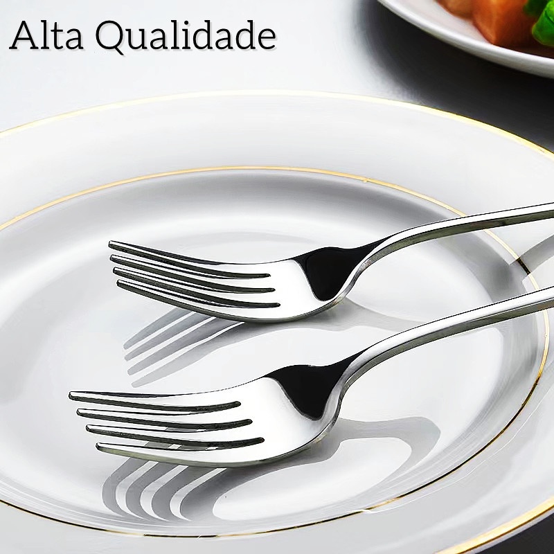 6 Peças Garfo De Mesa  Aço Inox  Adequado Para Hotéis E Restaurantes em Oferta na Shopee