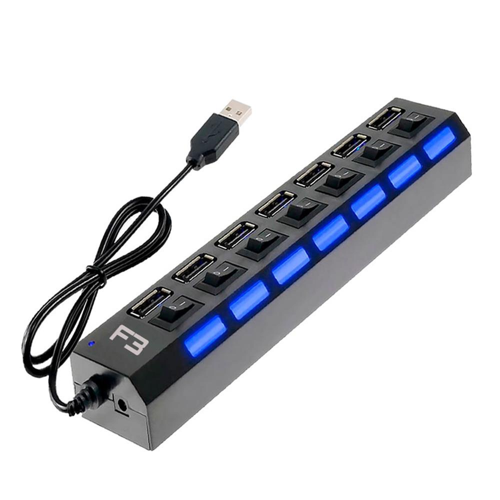 Hub Usb 2.0 Com 7 Portas Switch On/off E Led Indicador | Shopee Brasil