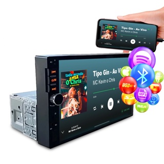mp5 multimidia 1 / 2 din bluetooth + usb + espelhamento em Oferta na Shopee