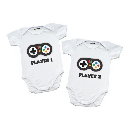Kit Roupa de Bebe Body Bebê Gêmeos Player 1 Player 2 — R$ 60,90 em Shopee