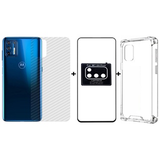 Capa capinha+ Pelicula 3d + Pelicula Câmera + Pelicula Traseira para Moto G9 Plus