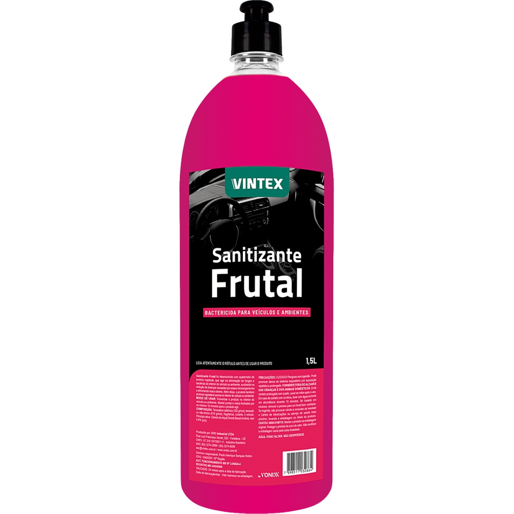 Aromatizante Sanitizante Cheirinho Frutal Vintex Vonixx 1,5L em Oferta na Shopee