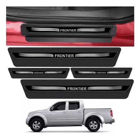 Kit 8 Peças Adesivo Soleira Porta Frontier 2008 Á 2018-preto