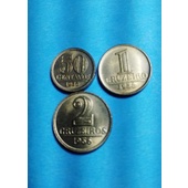 KIT - Trio 1956 Modulo Menor 50 centavos - 1, e 2 cruzeiros 1956 modulo menor (Item de Coleção)