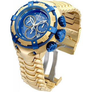 Relogio pesado Masculino Grande Dourado Azul Invi frete grátis em Oferta na Shopee