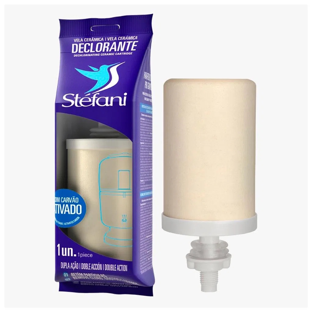 KIT 2 VELA FILTRO DE BARRO DUPLA AÇÃO CARVÃO ATIVADO STEFANI SAO JOAO 4011