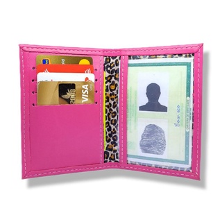 Carteira Feminina Slim de Couro RG Porta Cartões, Porta Documentos CNH Cédulas