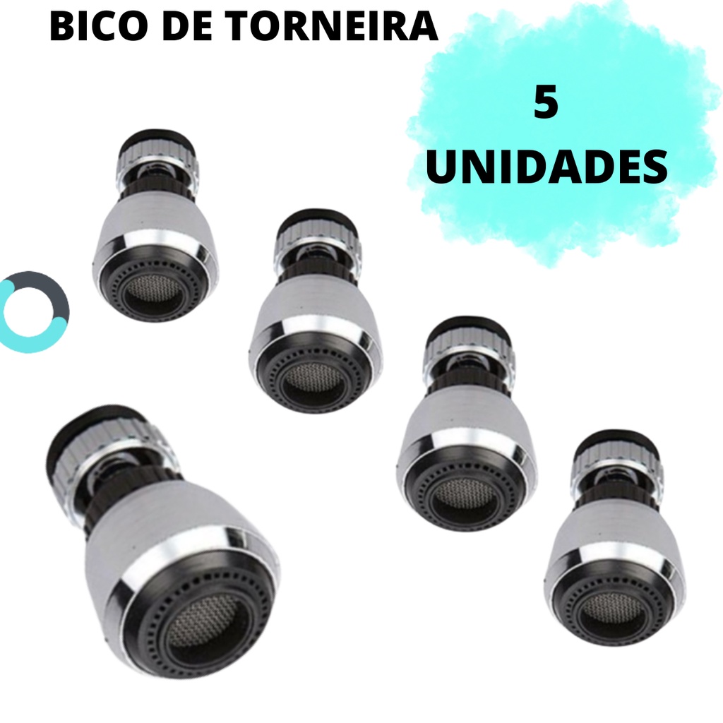 Aerador para torneira 360° com Filtro 3 Modos KIT com 5 Unid