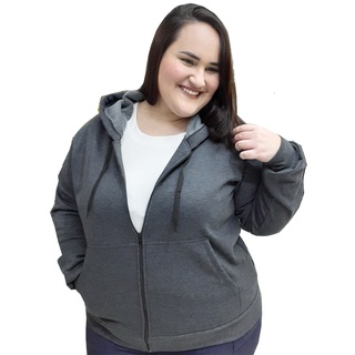 Moleton Plus Size Aberto Blusa de Frio Feminino e Masculino GG ao G4 em Oferta na Shopee