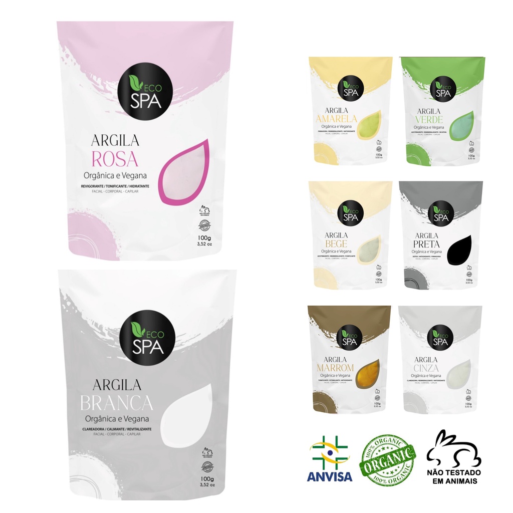 Argilas, Kit 8 Cores Variadas - Skin Care. em Oferta na Shopee