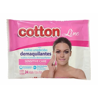 Lenços Umedecidos Demaquilante Cotton Line 24 Unidades em Oferta na Shopee