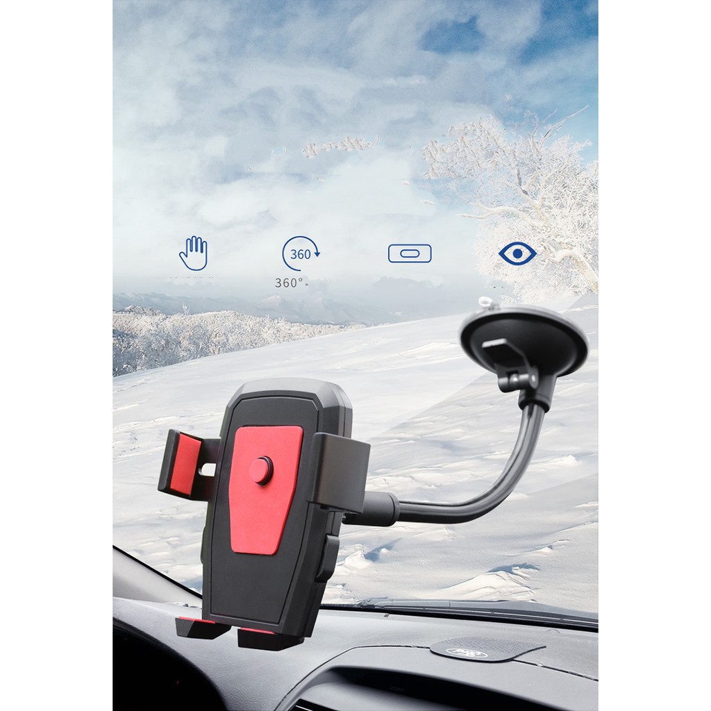 Suporte Celular GPS Carro Resistente Firme Haste Ajuste Prolongável Rotação 360
