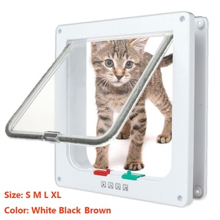 Inteligente Porta De Estimação 4 Way Locking Abs Plastic Cat Dog Flap Interruptor De Controle Da Porta De Segurança Direcional Portas Para Animais De Estimação Pequeno Suprimentos