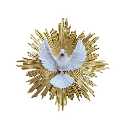 Escultura Divino Espirito Santo 20Cm Para Parede Borracha Inquebrável.