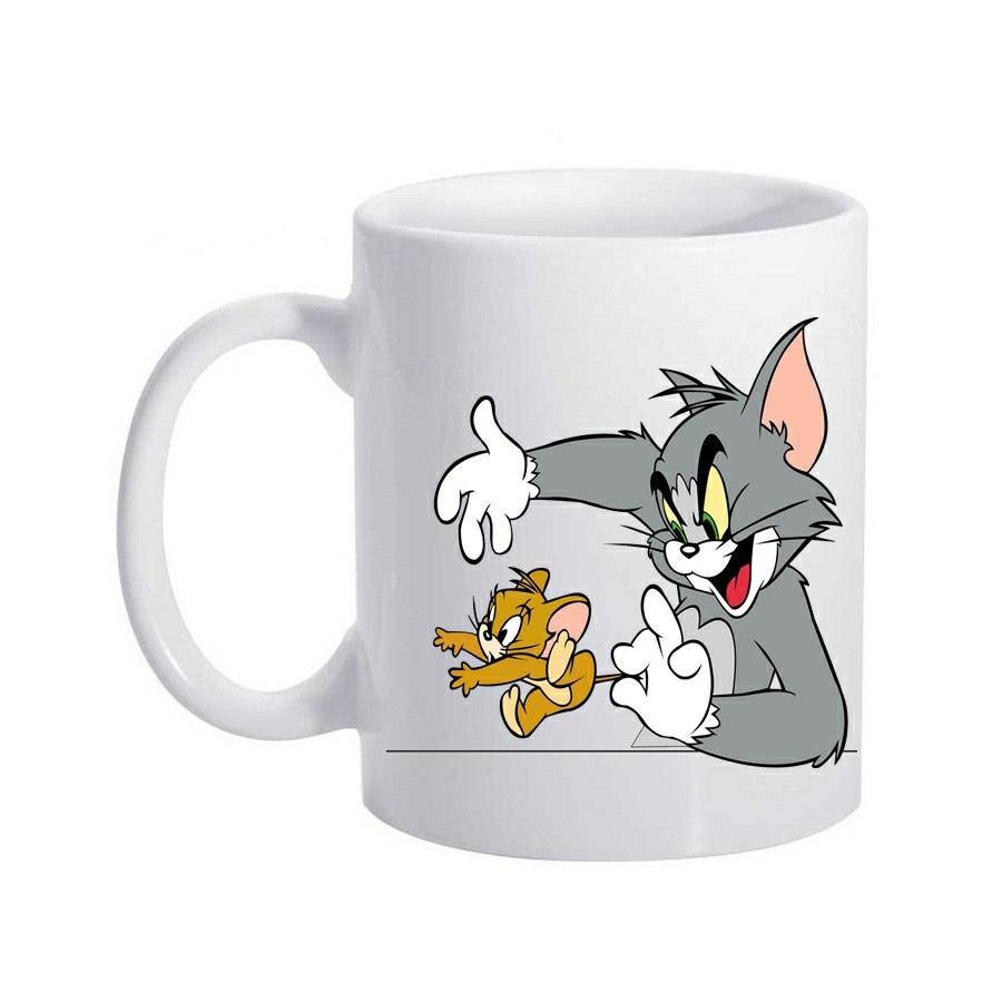 Caneca Branca Tom E Jerry Desenhos Animados Frases Rato Gato | Shopee Brasil