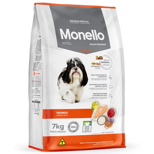 Ração Monello Dog Cães Adultos De Raças Pequenas 07 Kg em Oferta na Shopee
