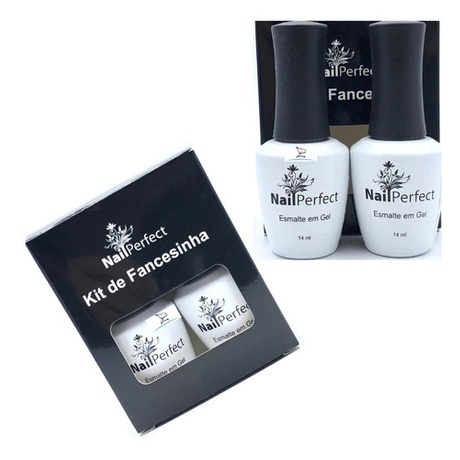 Kit Francesinha Nail Perfect Esmalte Para Unhas Em Gel ESMALTE BRANCO + CLEARMILKY em Oferta na Shopee