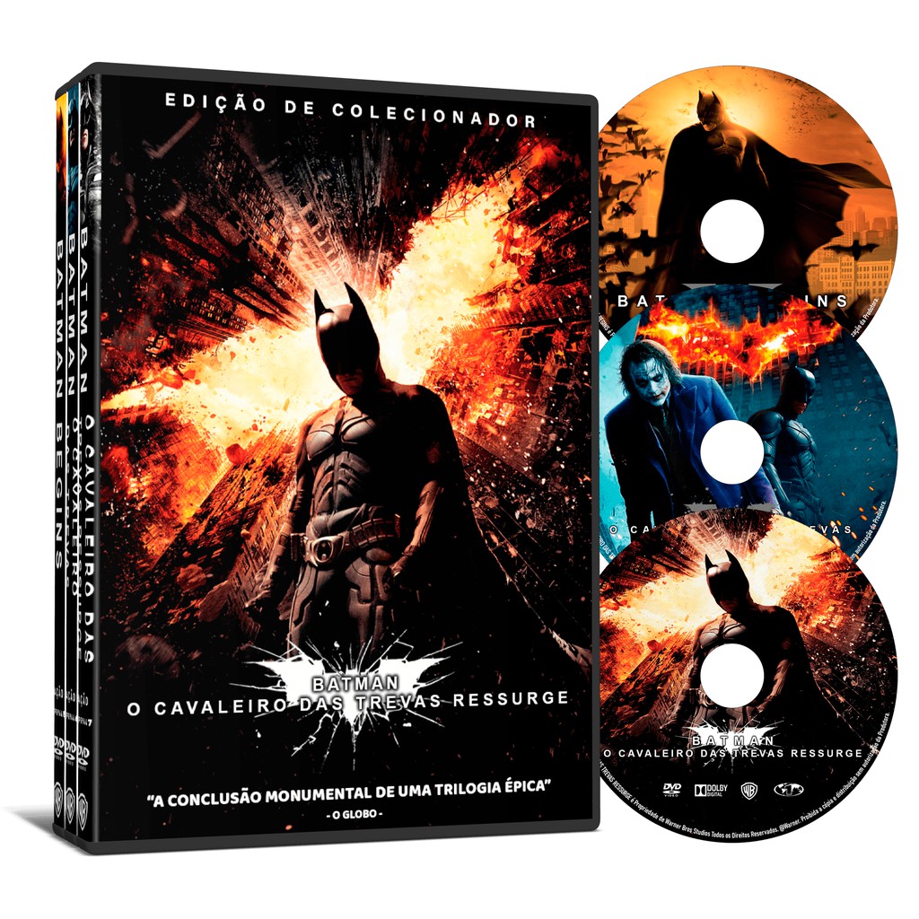 DVD Filmes Clássicos Trilogia Batman Cavaleiro das Trevas - 3 Filmes Dual  Áudio | Shopee Brasil