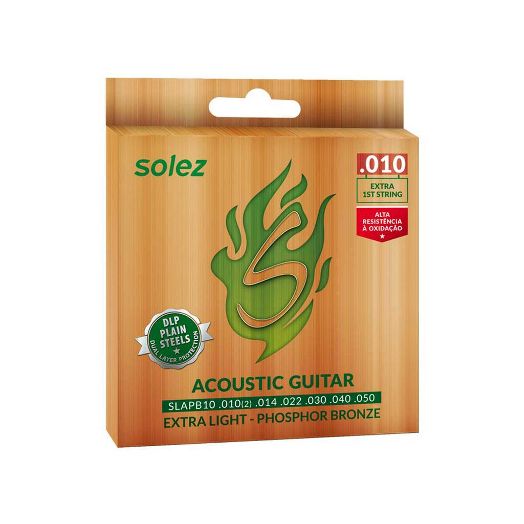 Encordoamento Solez para Violão Aço 010 Phosphor Bronze SLAPB10