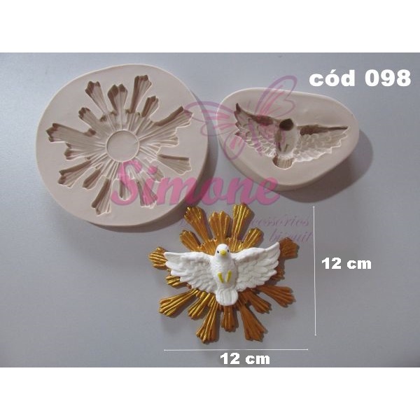 Molde de Silicone - pomba Divino com esplendor GG cód 098