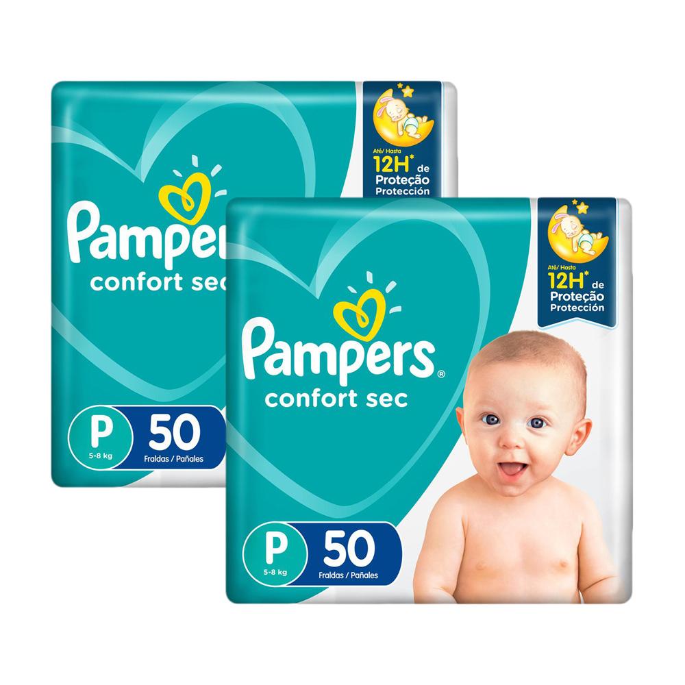 Kit Fralda Pampers Confort Sec Tamanho P com 100 Unidades - Mom & Baby