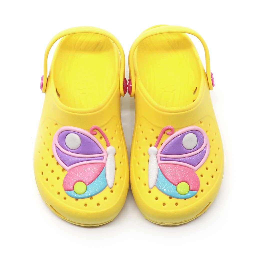 Sandália Babuche Papete Chinelo Infantil Plugt Kids Menina Borboleta Colorida Glitter Amarelo em Oferta na Shopee