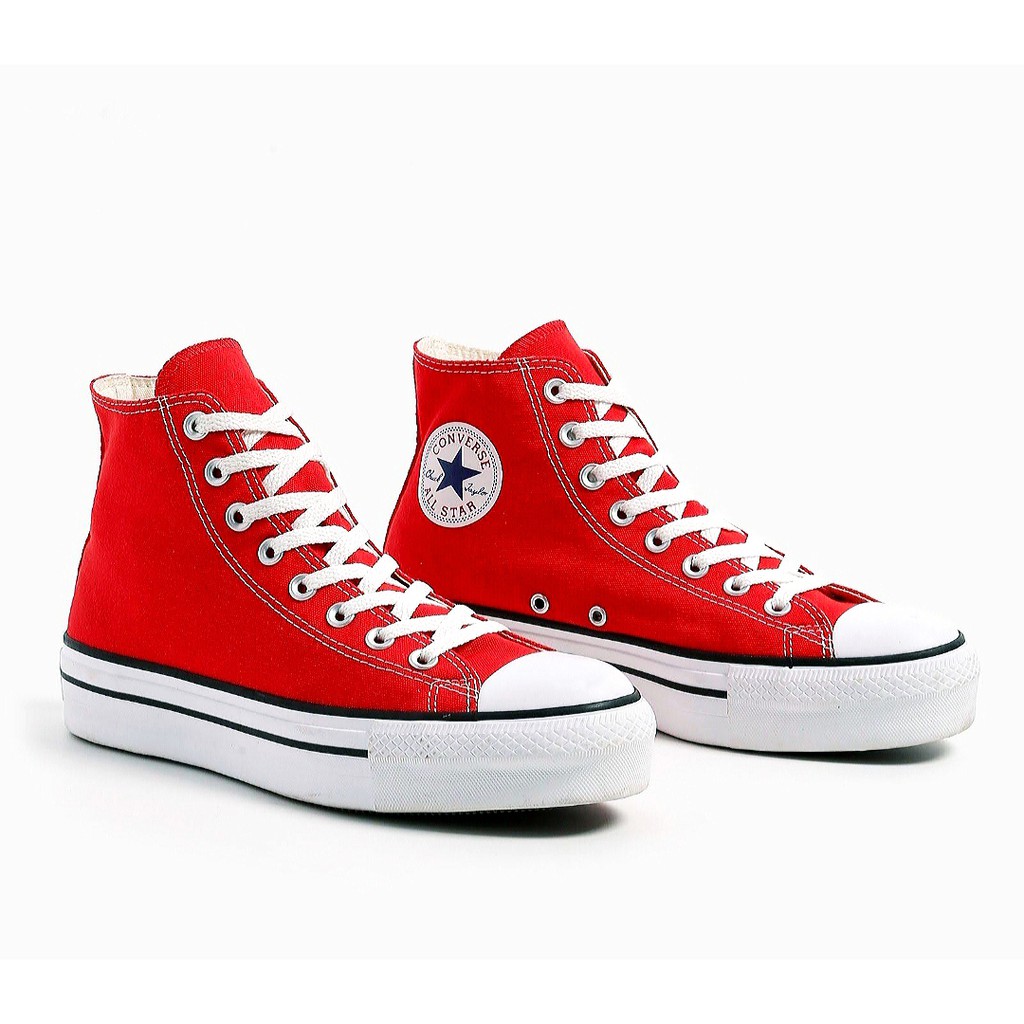 all star vermelho sola alta