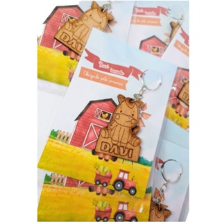 Chaveiro Personalizado Aniversário Lembrancinha - Fazendinha ( Menino e Menina ) em Oferta na Shopee