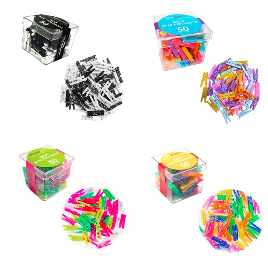 KIT 50 MINI PRENDEDOR PREGADOR BOX MURAL FOTO LEMBRANCINHA em Oferta na Shopee