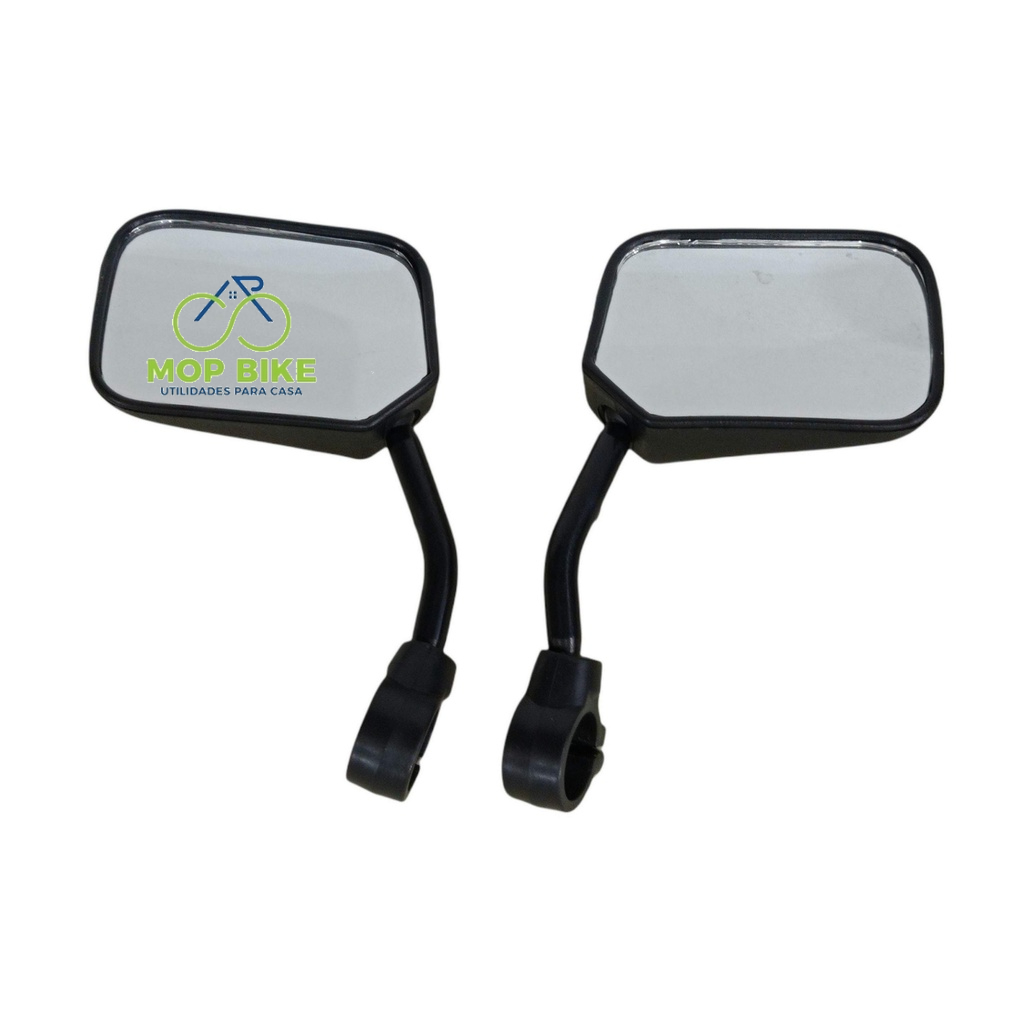 Espelho Para Bike Retrovisor Para Bicicletas Par Retangular Haste Curta