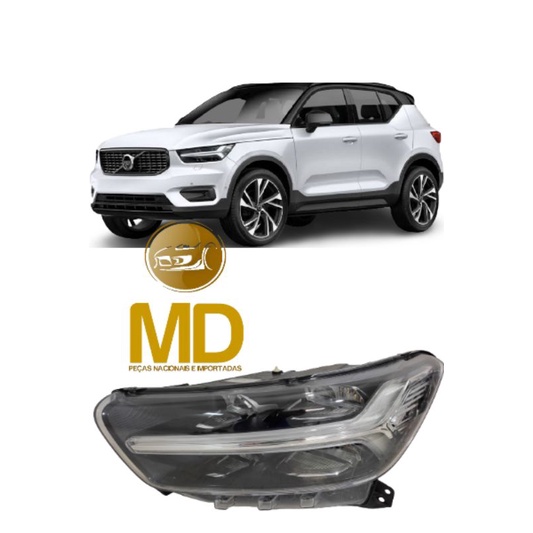 Farol Lado Esquerdo Volvo Xc40 2018 2019 2020 Full Led Original