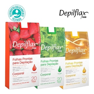 Folhas Prontas Corporais Depilflax com 20 unidades