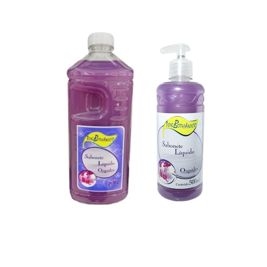 Kit 01 Sabonete Liquido 1,900ml + 01 Sabonete 500ml Tok Bothanico Orquidea