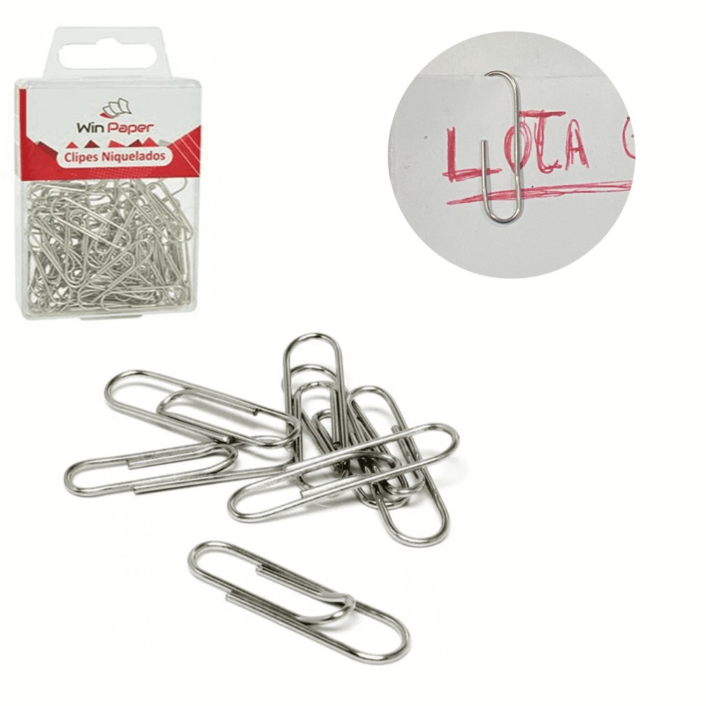 Clips para Papel Niquelado Com 80 Unidades No Estojo Shopee Brasil