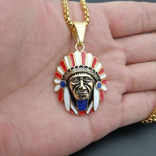 Moda Masculina Vintage Pingente De Caveira De Aço Inoxidável Colar Hip Hop Party Joias Acessórios