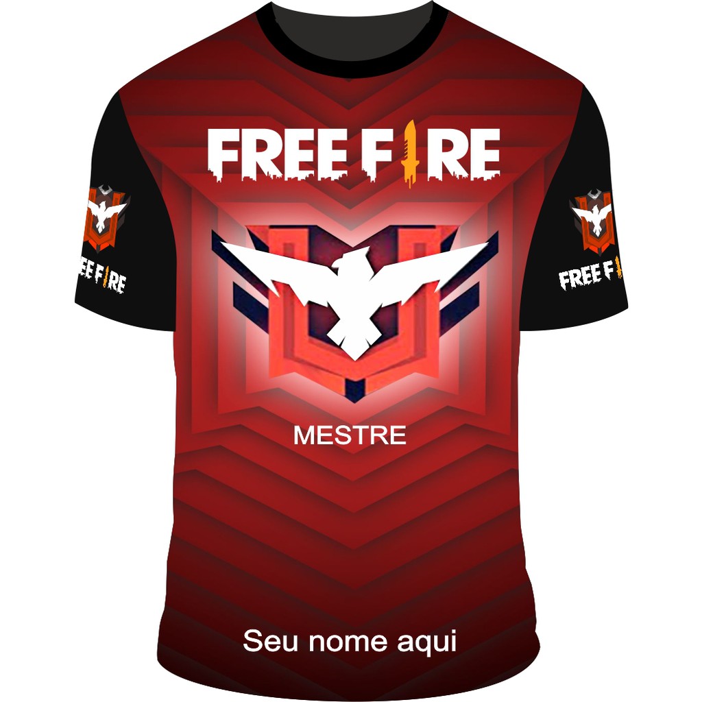 Camiseta free fire mestre ,personalizada com seu nome, estampada