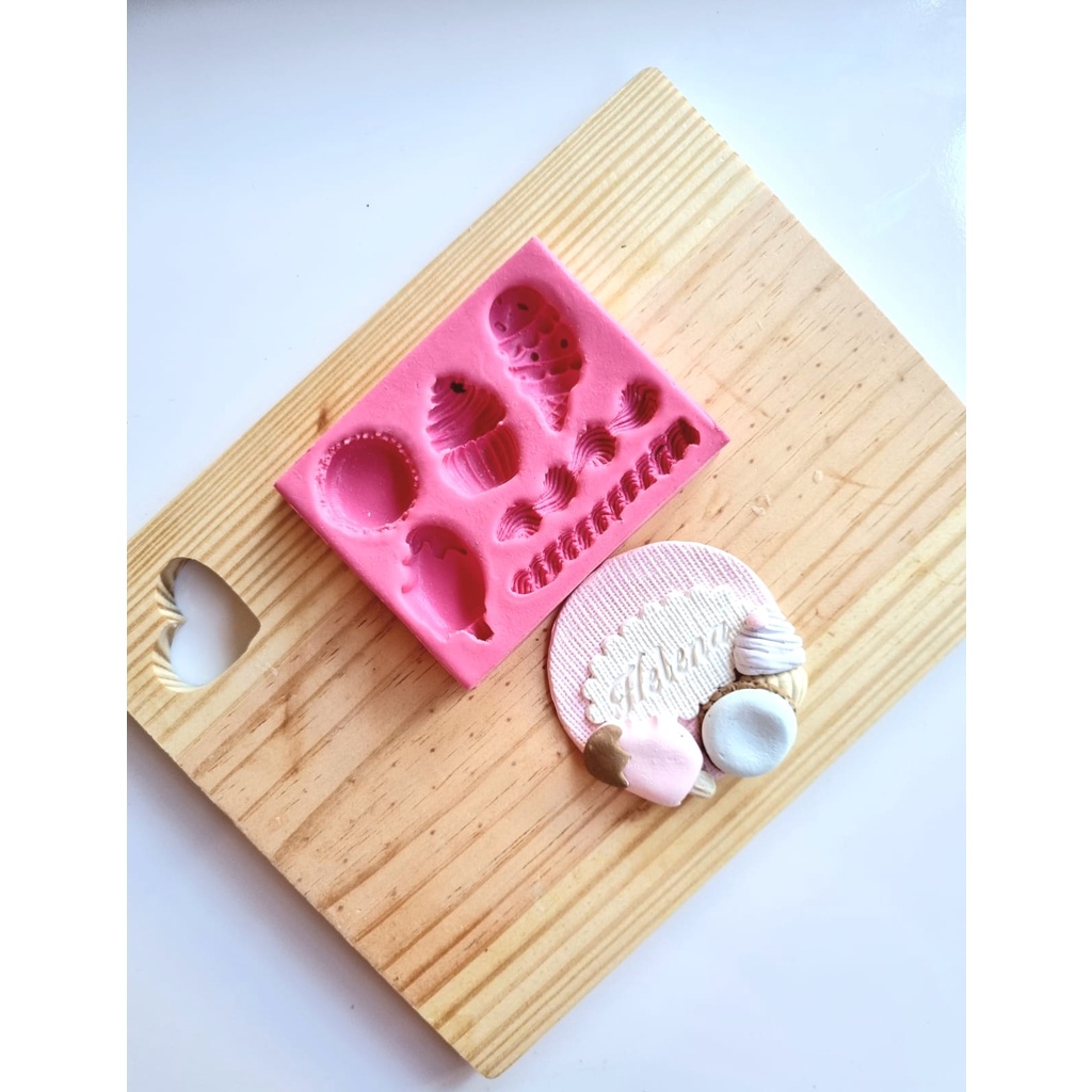 Molde de silicone Doces Macarrons / Cupcake / rodapé / Picolé / Sorvete  para doces, biscuit, artesanato, festa de aniversário e confeitaria