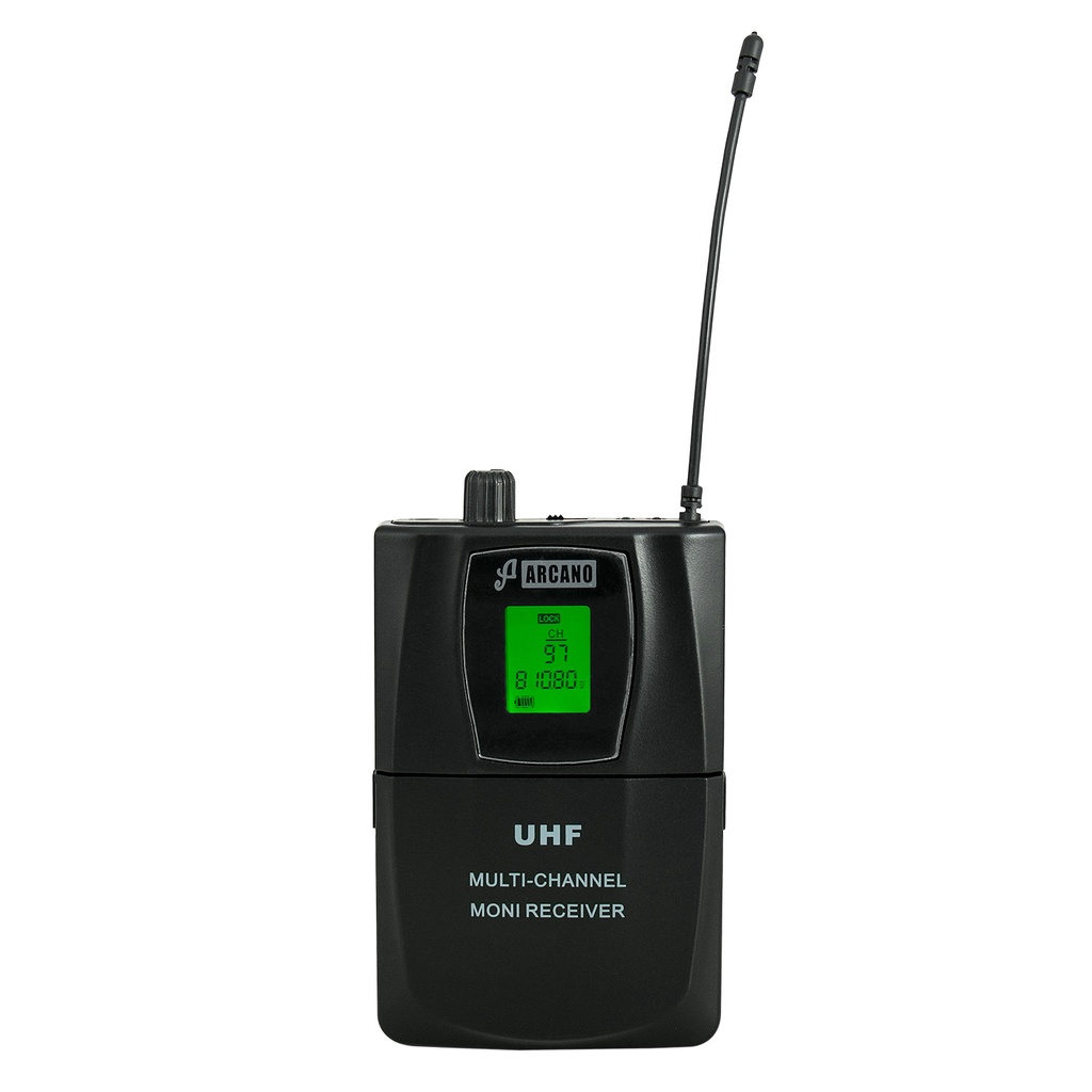 Bodypack receptor sem fio de corpo Arcano ARC-MON8 790–819MHz 99 canais