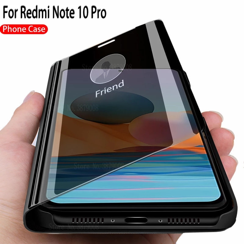 Capa Flip Smart Espelhada Com Suporte Para Xiaomi Redmi Note 10 Pro Note 10s Xiomi Redmy Redme Note10 4g