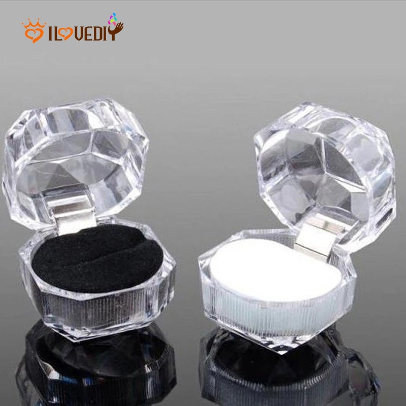 1 Peça Mini Caixa De Acrílico Transparente Para Anéis em Oferta na Shopee