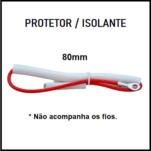 1 Luva Protetor Térmico 5x80mm Capa IsolanteTubo Espaguete Para Fusível Térmico Panela Motor