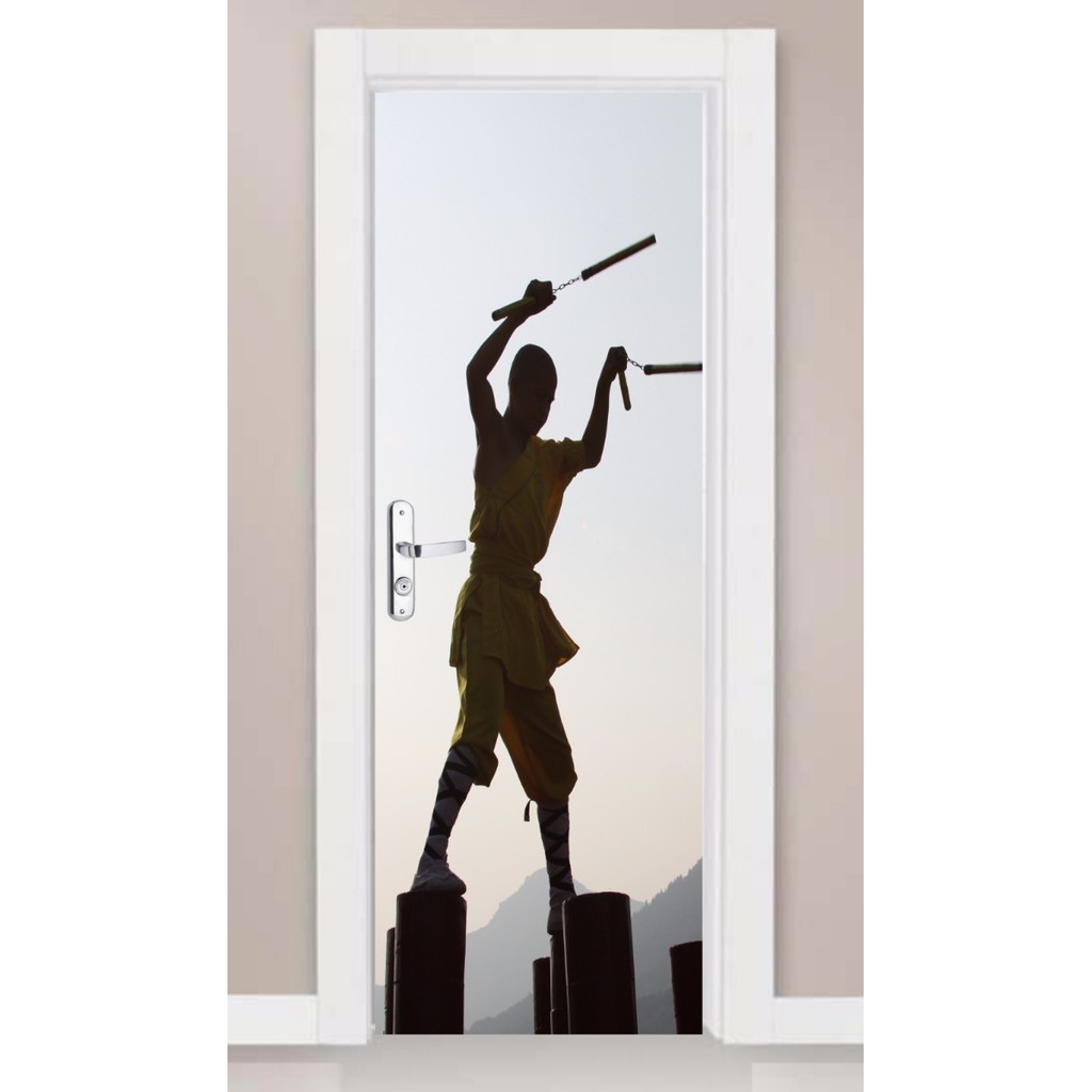 Adesivo Porta Parede Karate Mma Muay Thai Kung Fu Nunchaku
